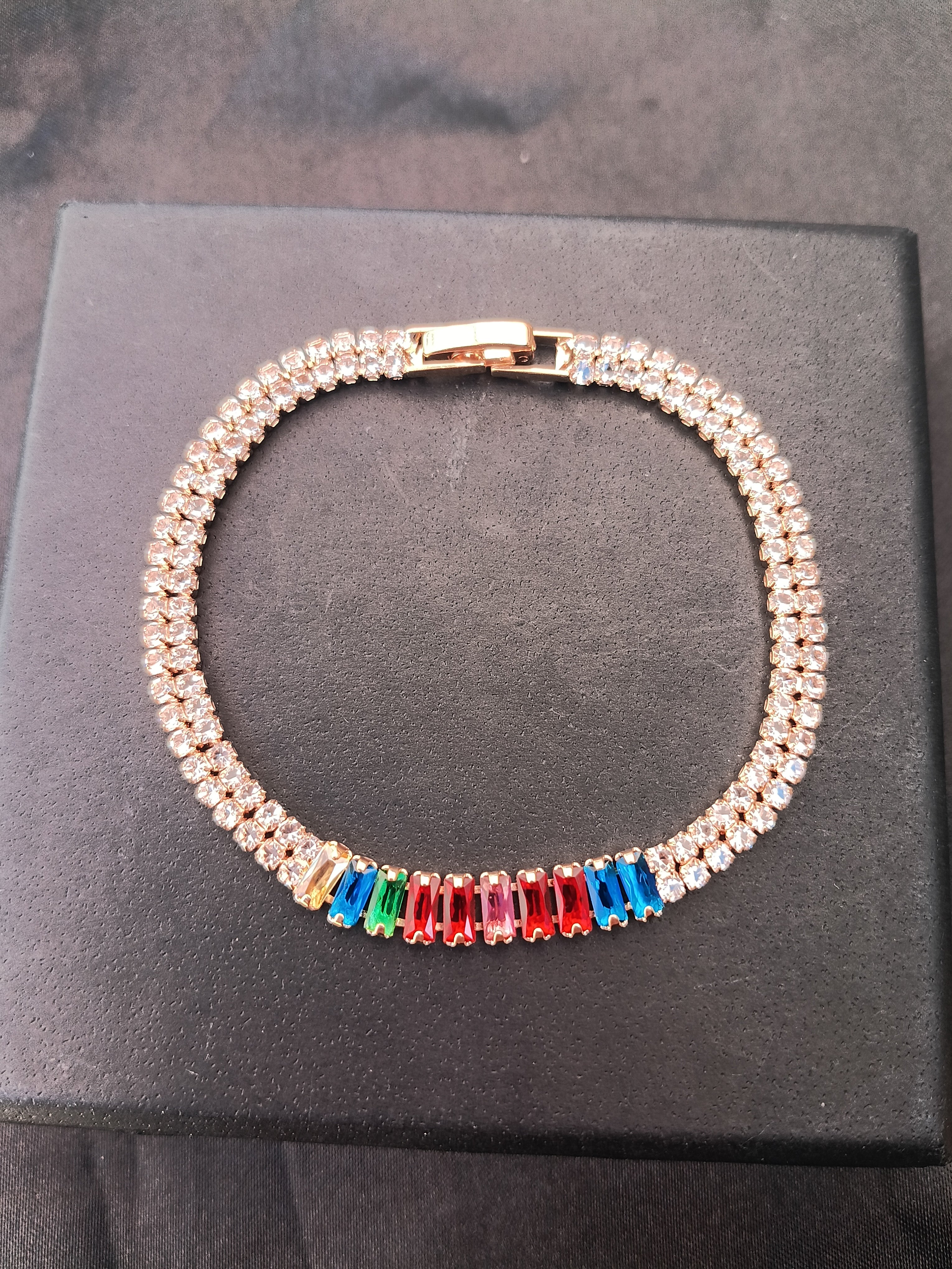 Bracciale Tennis Oro con Zirconi Multicolor
