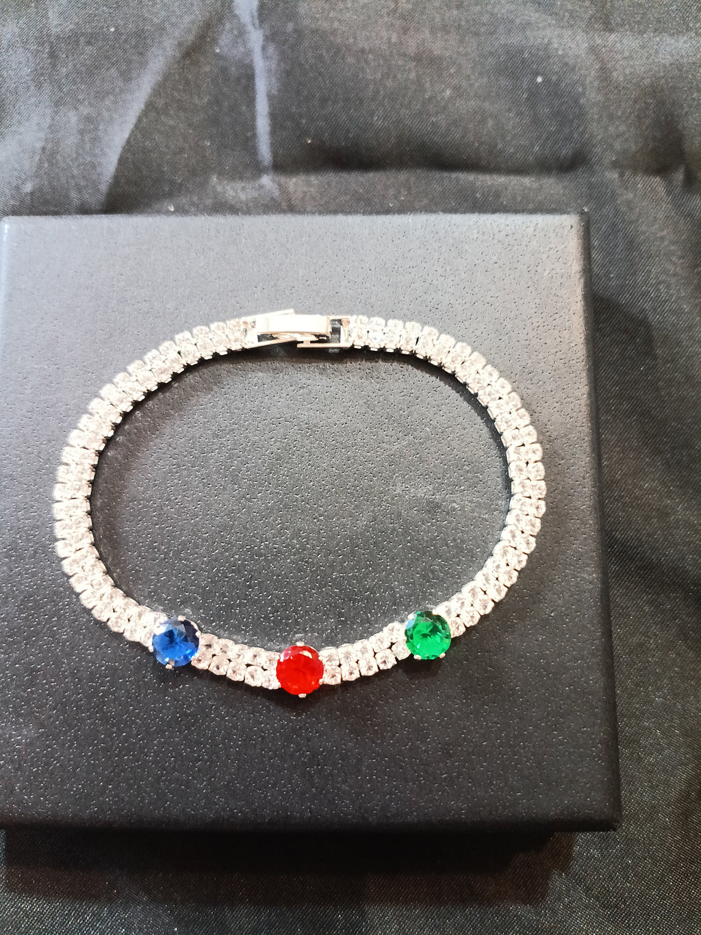 Bracciale Tennis Doppia Fila - Zirconi Multicolore Argento