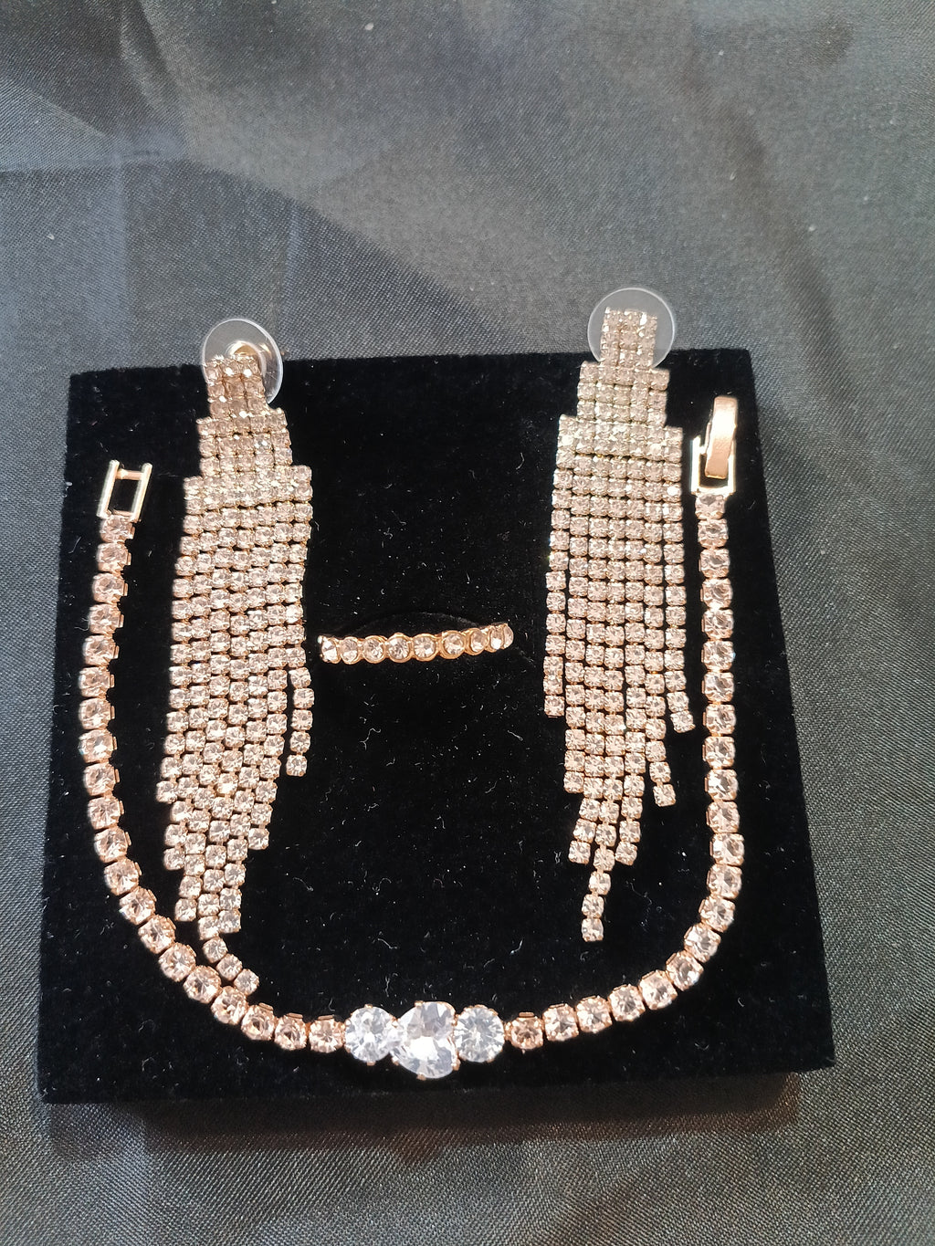 Set Tennis Luxury - Orecchini Bracciale Anello Zirconi