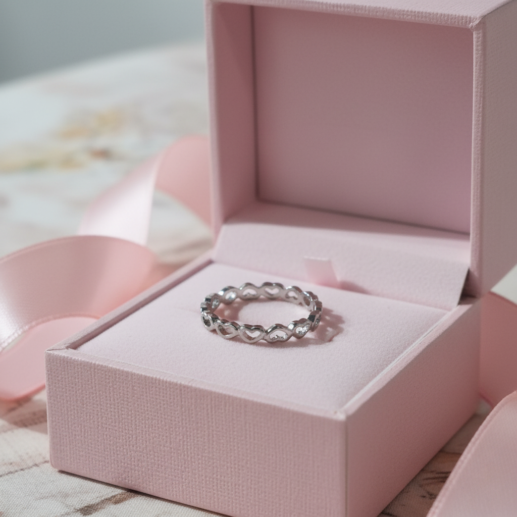 Anello Cuori Argento Scatolina