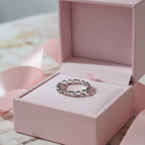 Anello Cuori Argento Scatolina