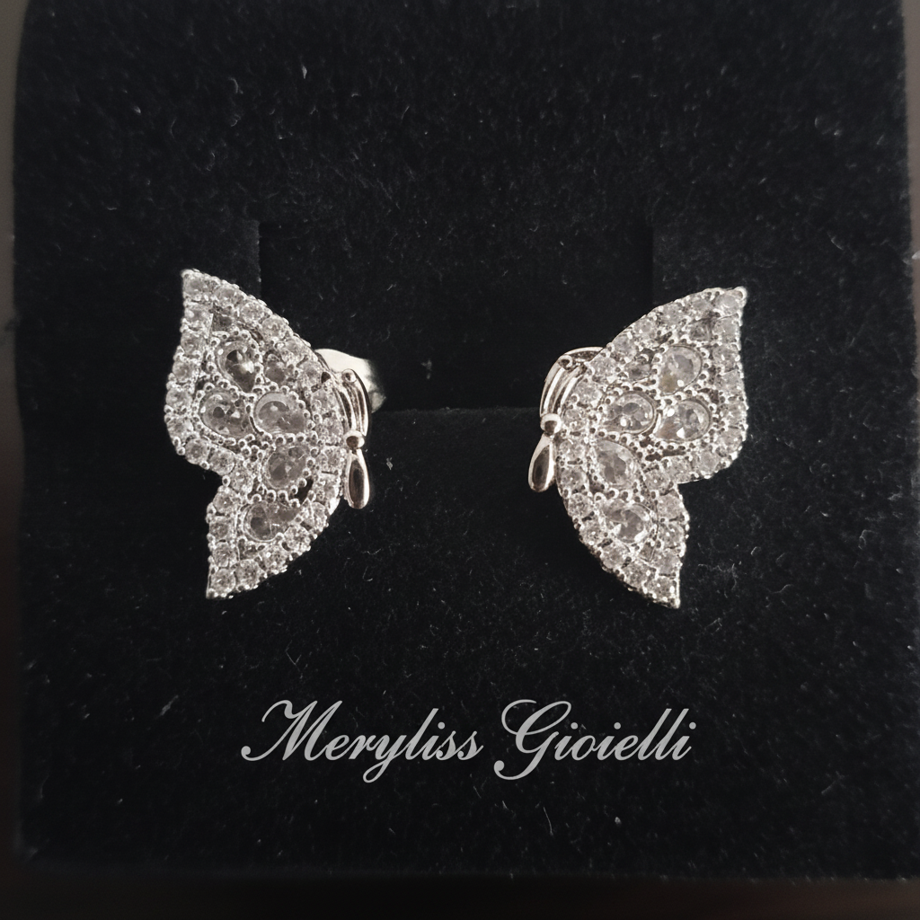 Orecchini Mezza Farfalla Cristalli