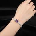 Bracciale tennis ametista viola al polso