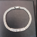 Bracciale Tennis Doppia Fila Argento con Zirconi Baguette