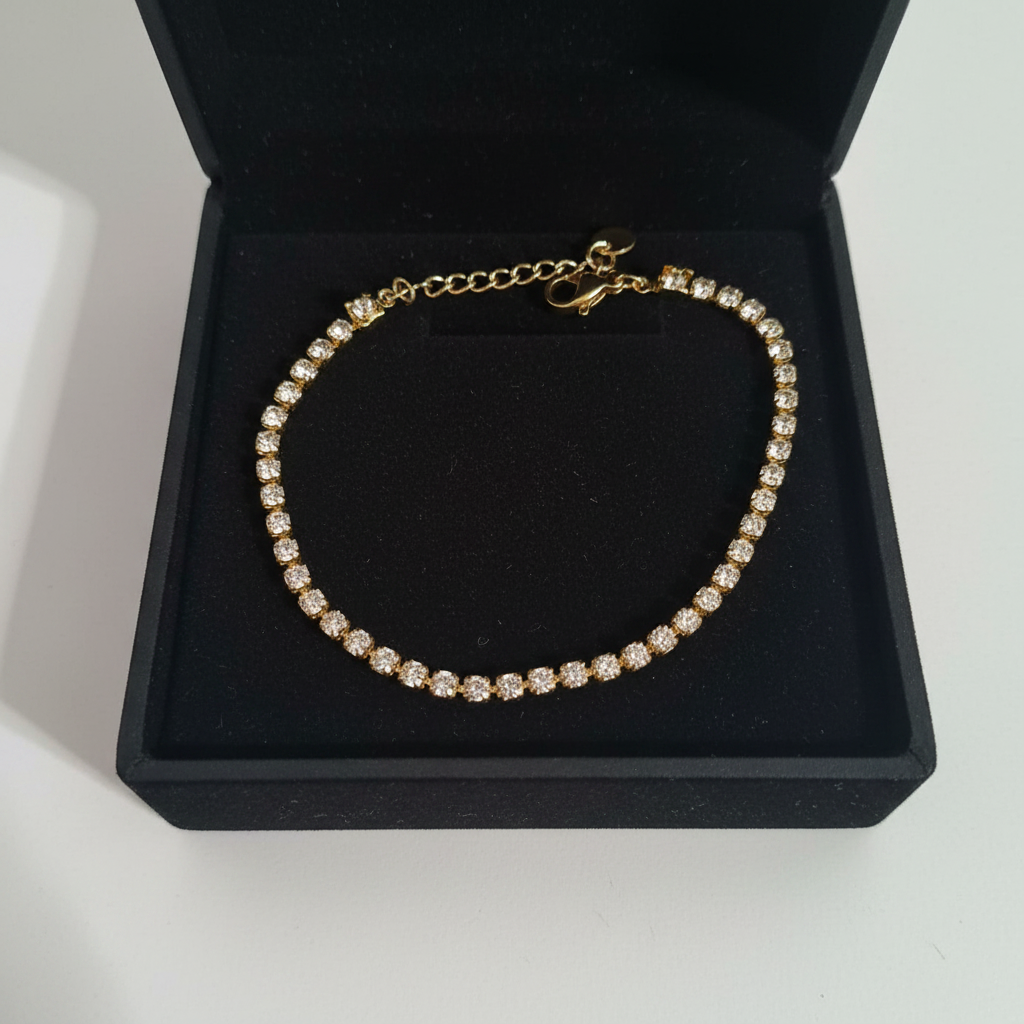 Bracciale Tennis Dorato in scatola