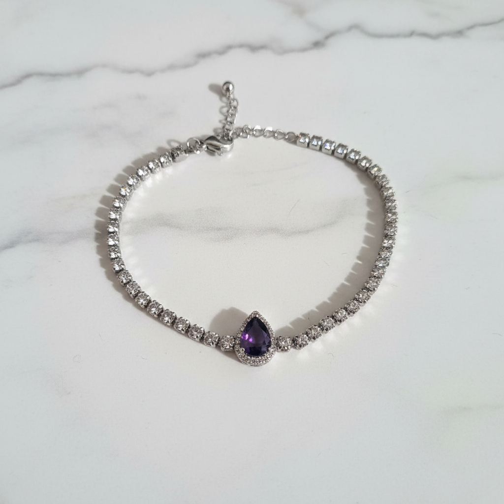 Bracciale Tennis Goccia Viola