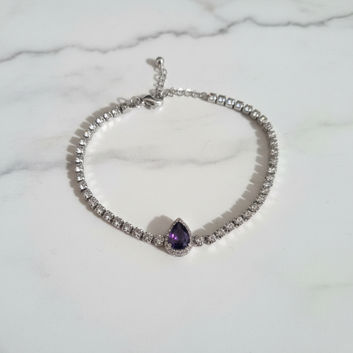 Bracciale Tennis Goccia Viola