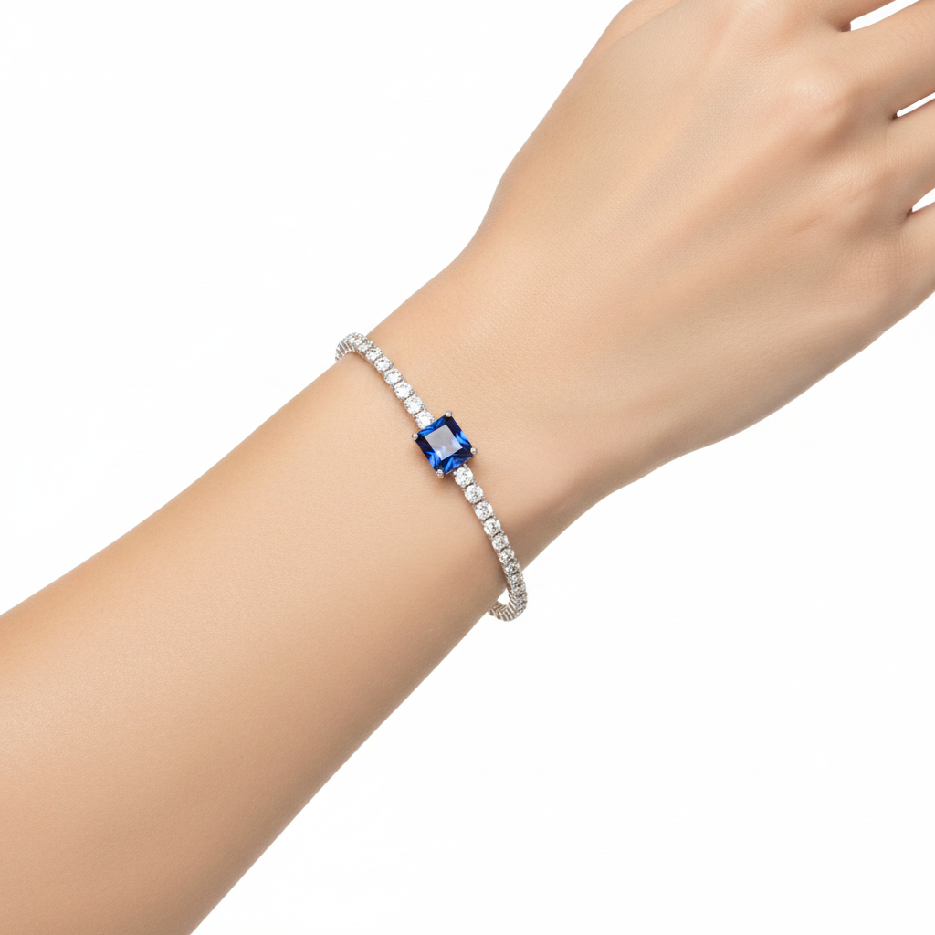 Bracciale Tennis con Pietra Blu