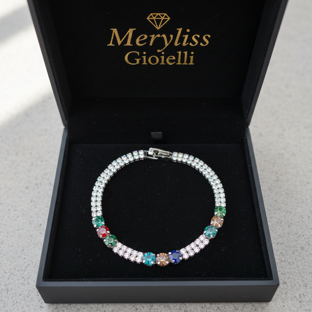 Bracciale Tennis Multicolor nella scatolina Meryliss Gioielli