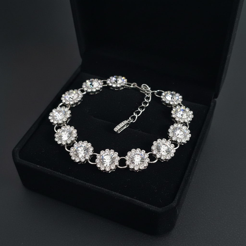 Bracciale Fiori Zirconi in scatola