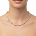 Collana Tennis Rosa Base Oro