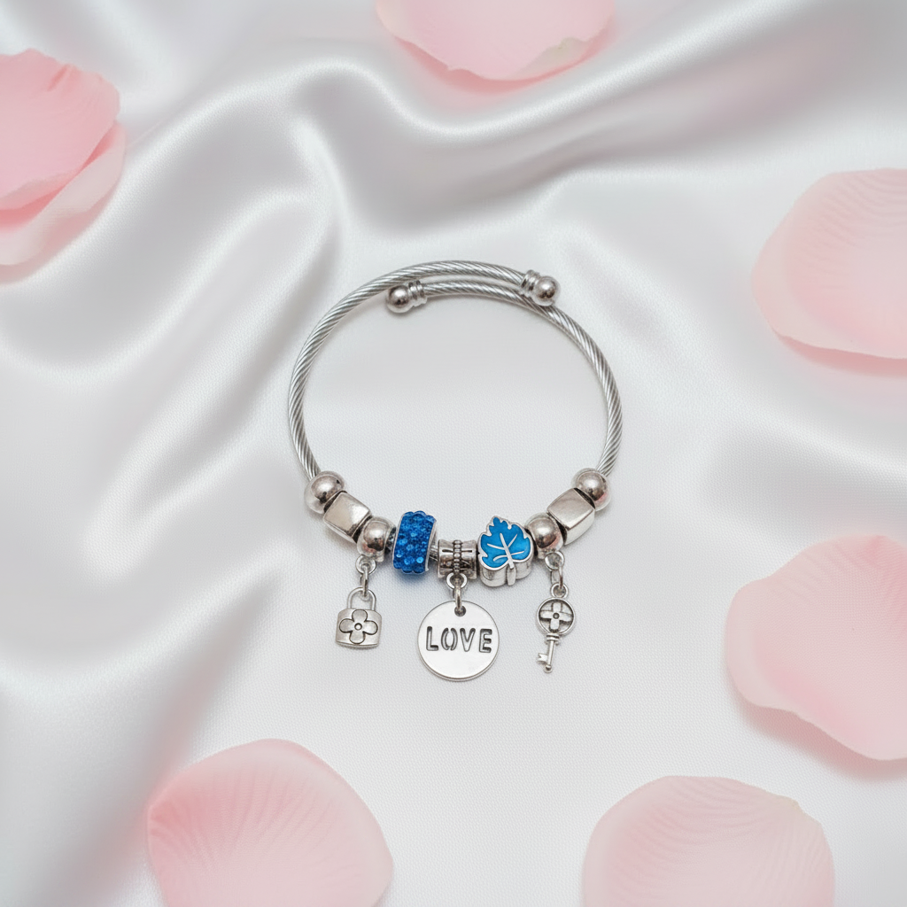 Bracciale Charm LOVE blu