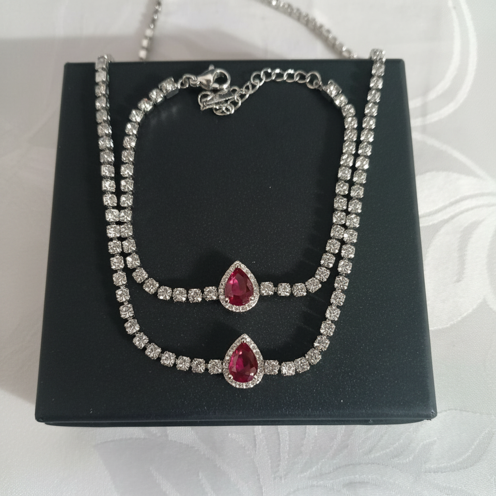 Set Tennis Goccia Rosso Rubino