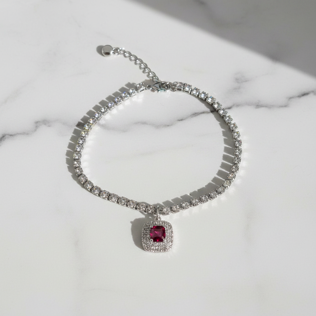 Bracciale Tennis Rosso Rubino