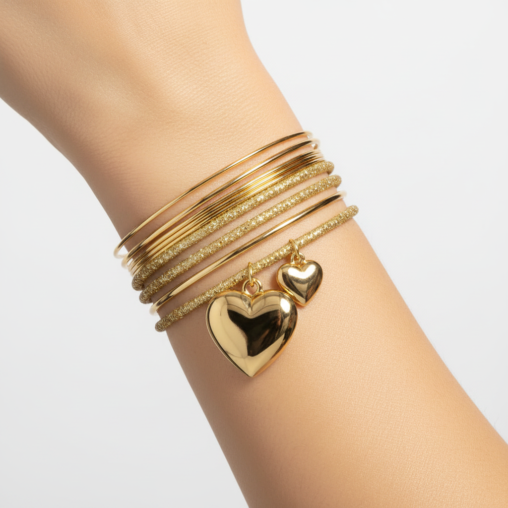 Bracciale Multi-filo Dorato indossato