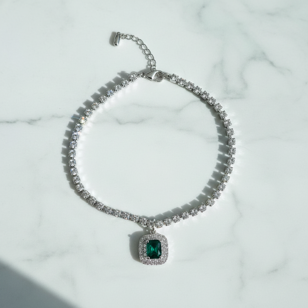 Bracciale Tennis Verde Scuro