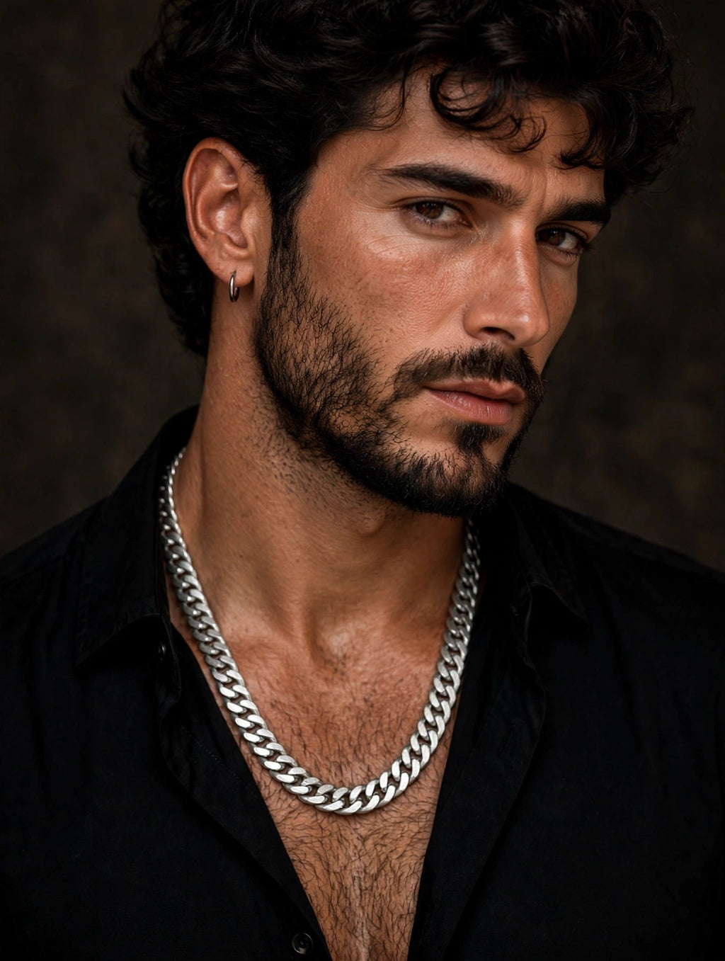 Collana catena cubana uomo con camicia — Meryliss Gioielli