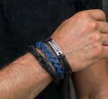 Set 3 Bracciali Uomo Blue Steel — dettaglio polso macro