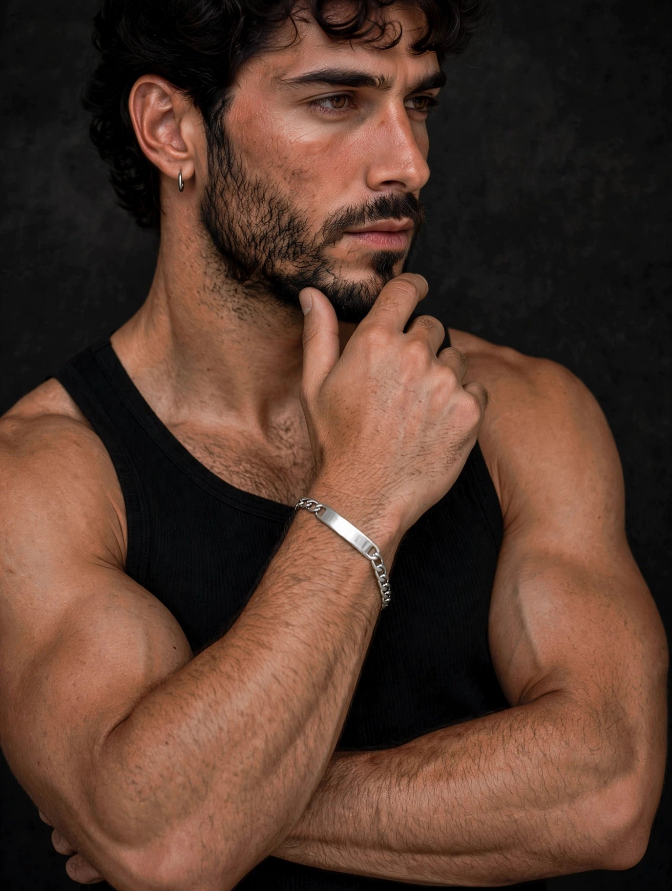 Bracciale ID uomo con canotta — Meryliss Gioielli