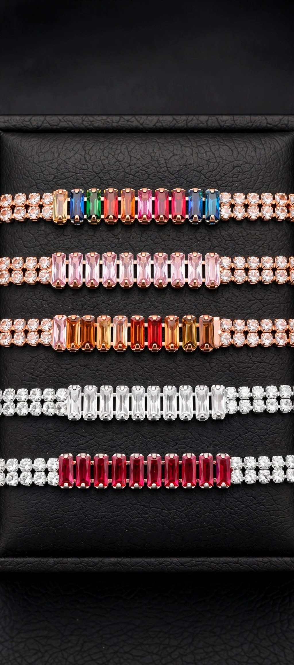 Set 5 bracciali tennis baguette Meryliss