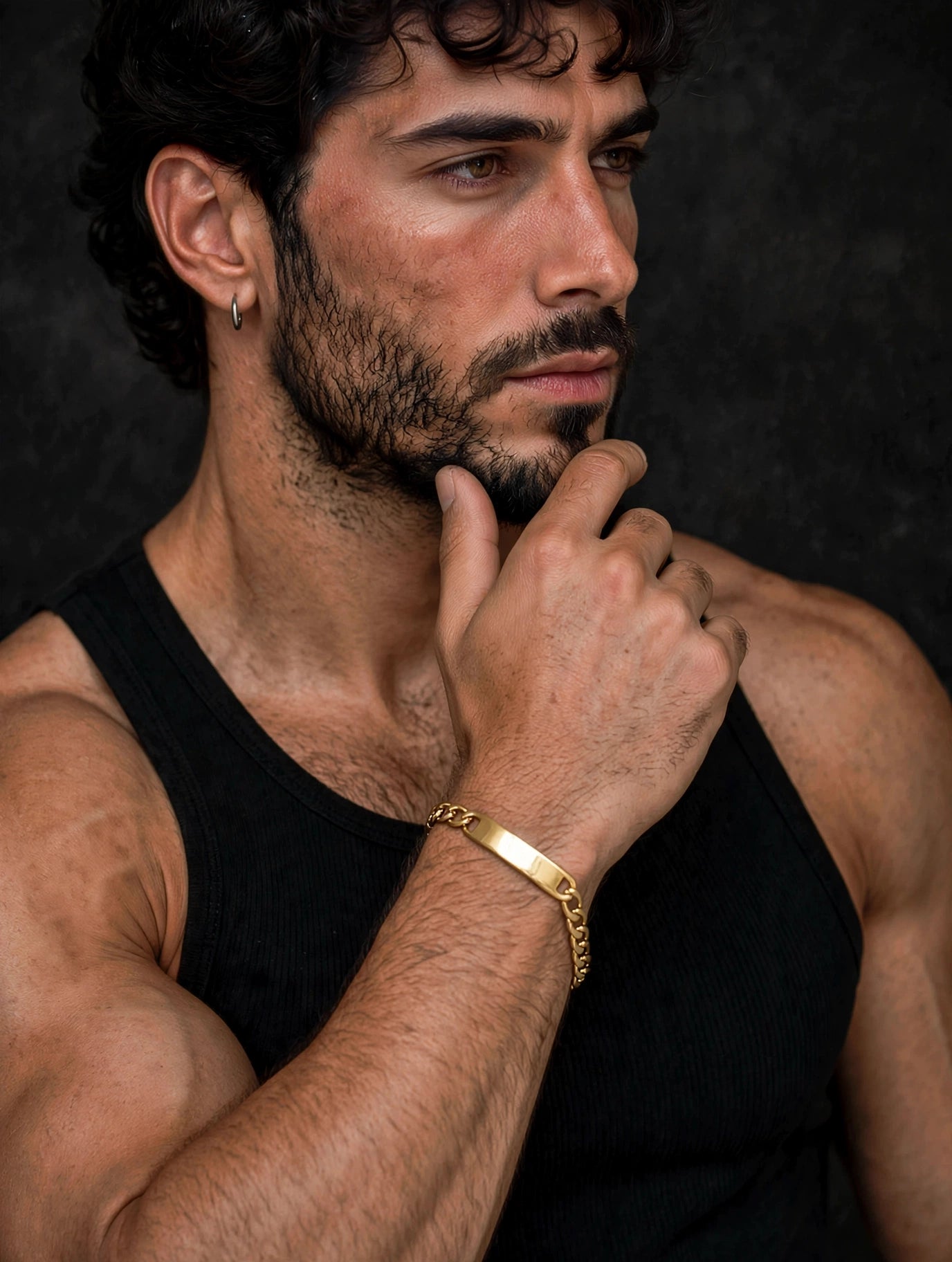 Bracciale ID uomo oro con canotta — Meryliss Gioielli