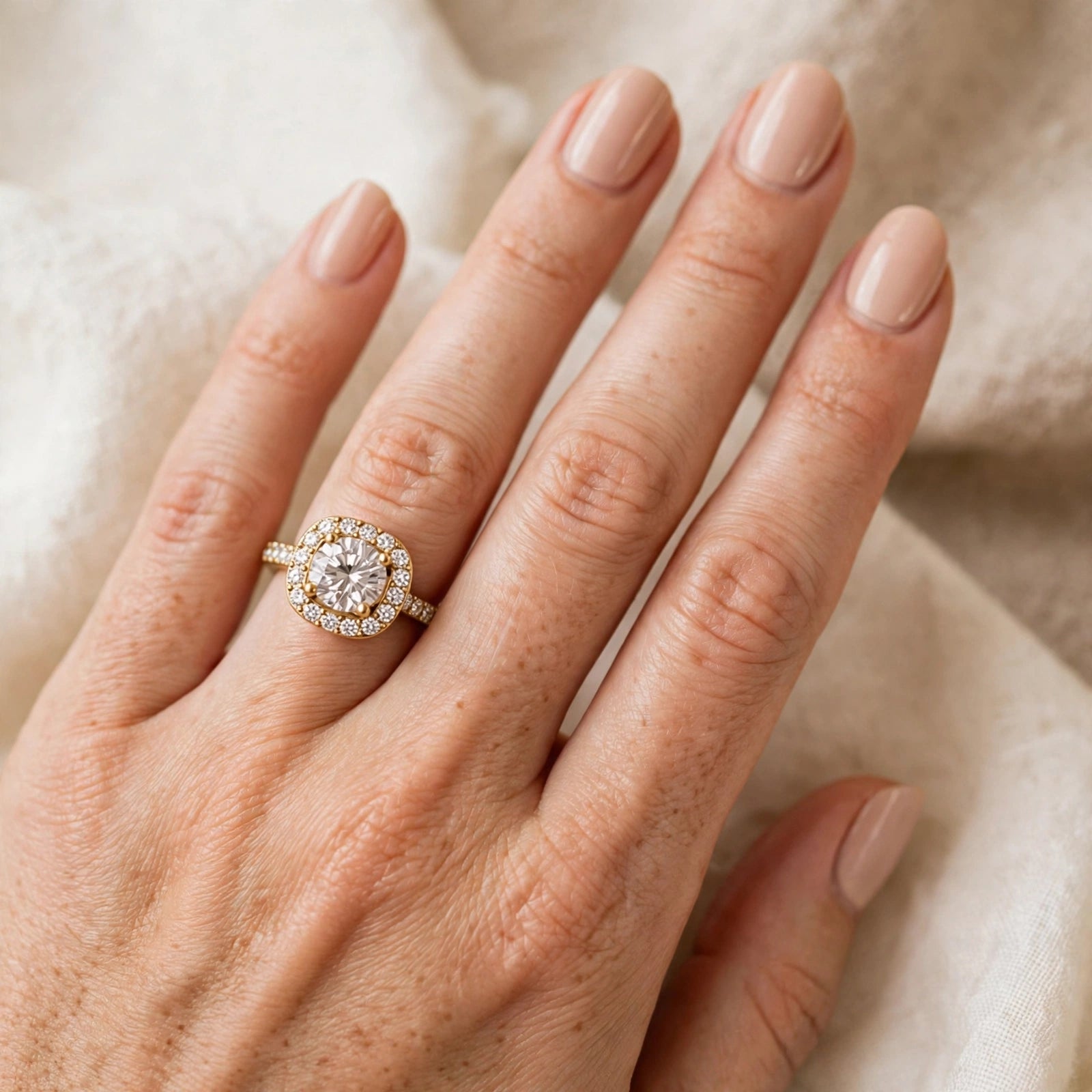 Anello Halo Regina Oro 18k Meryliss Gioielli ✨