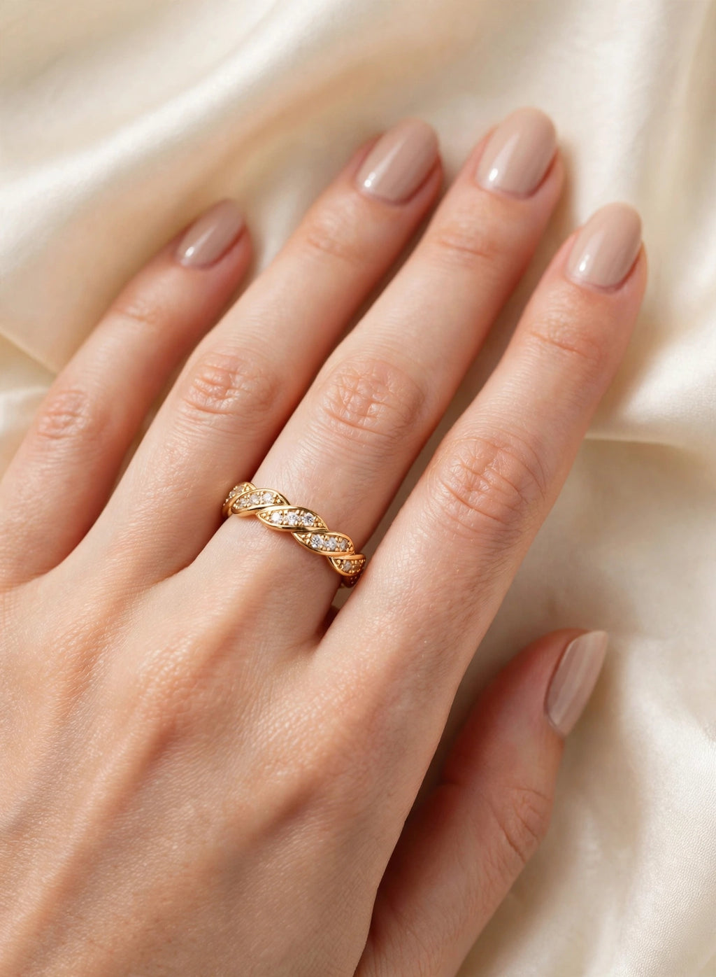 Anello Crystal Braid Oro
