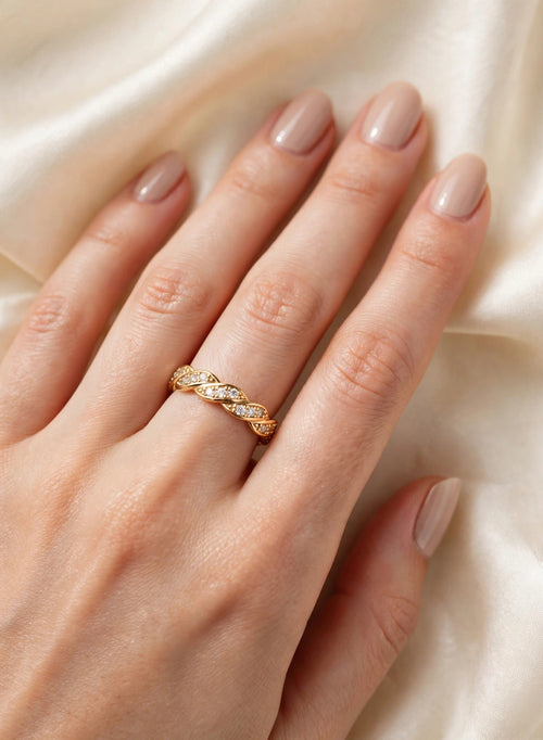 Anello Crystal Braid Oro