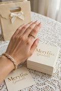 Bracciale Tennis a intreccio oro + Anello regolabile in acciaio inossidabile ipoallergenico