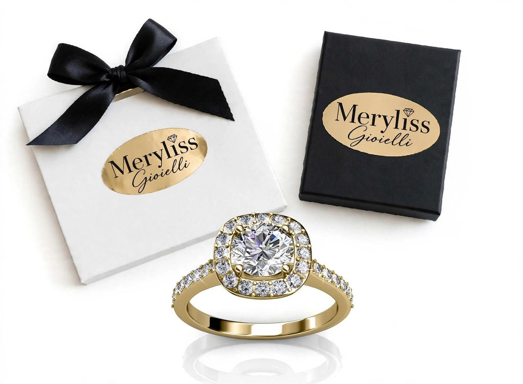 Anello Halo Regina Oro 18k Meryliss Gioielli ✨