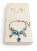 Bracciale Charm Tartaruga Azzurra e Quadrifogli