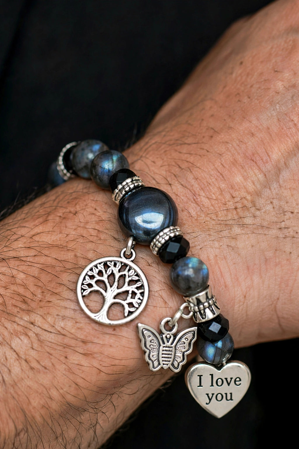 Bracciale Uomo Albero della Vita — dettaglio polso